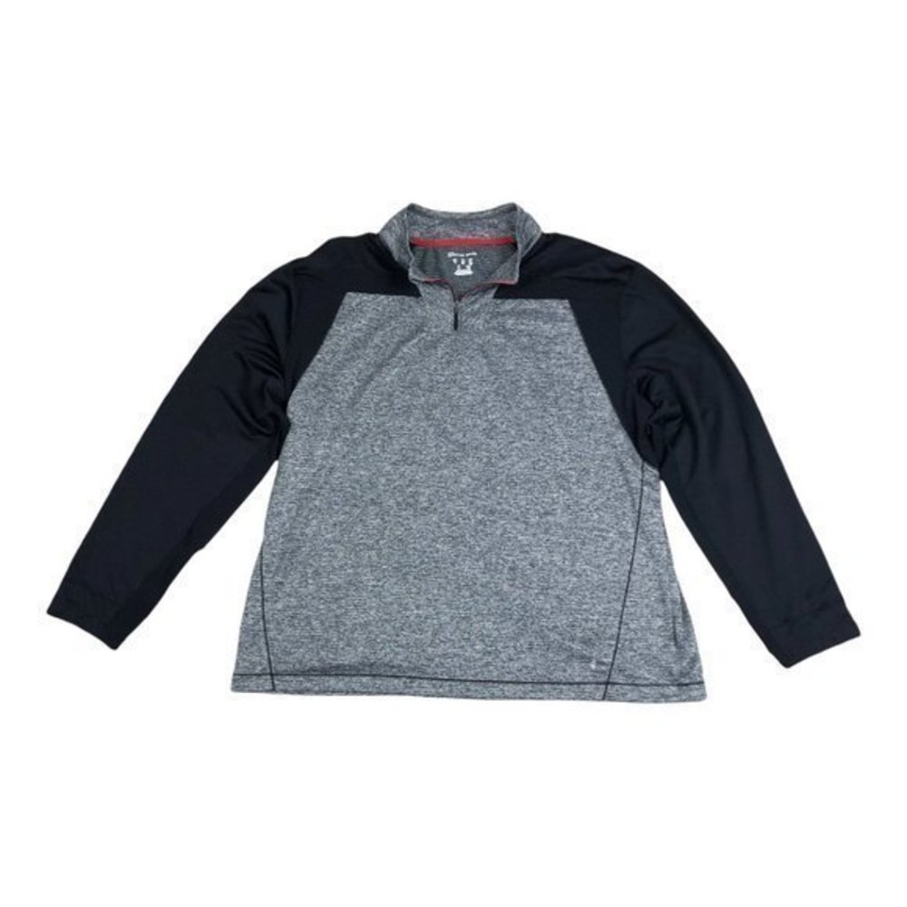 Champion Elite Mens Quarter Zip Pullover Size XL Black Gray